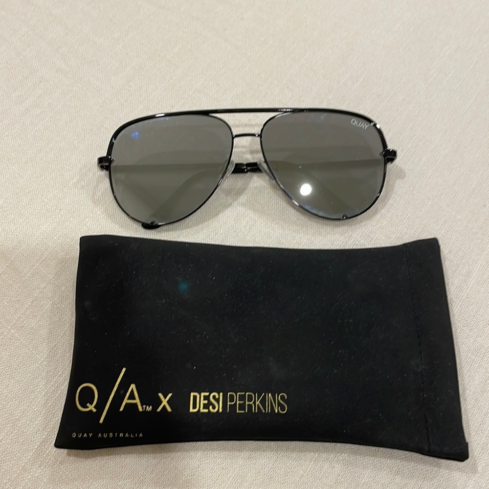 Quay x Desi High Key Black Sunglasses